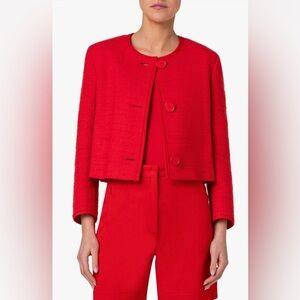 Akris Punto Red Boucle Tweed Jacket
